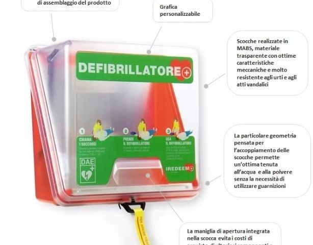 Teca per defibrillatore